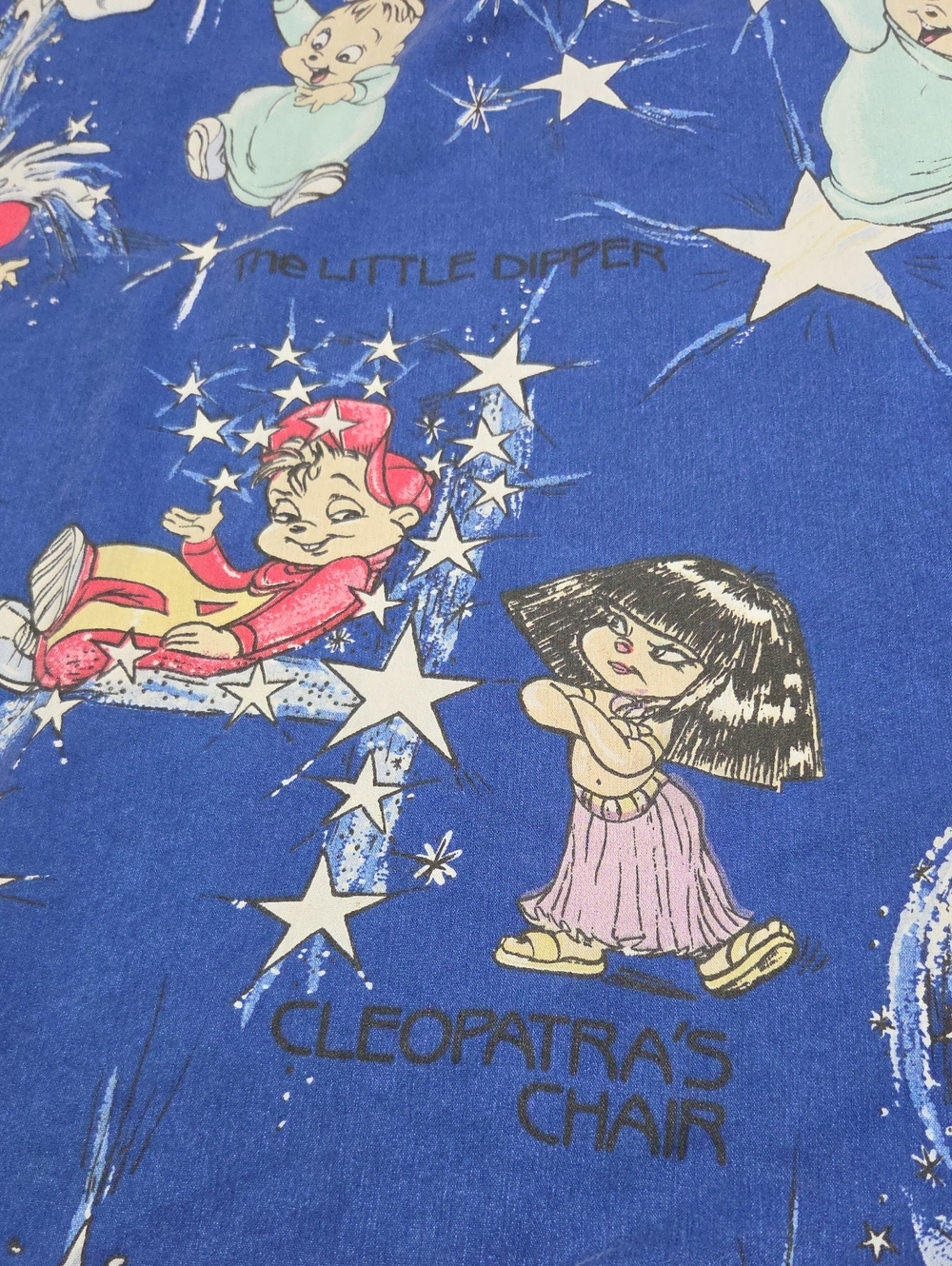 Vintage Alvin & the Chipmunks / Chipettes constellation Flat Sheet